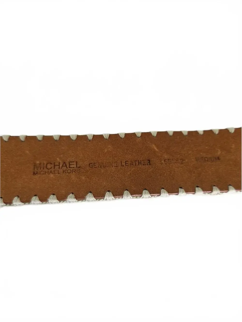 Womens Michael Kors Gen leather belt tan stitching size medium western bohemian